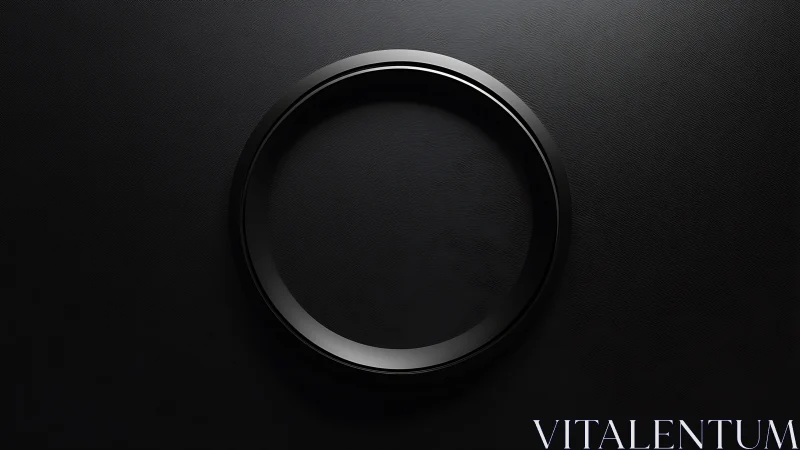 Black metal ring on textured dark background, soft light.