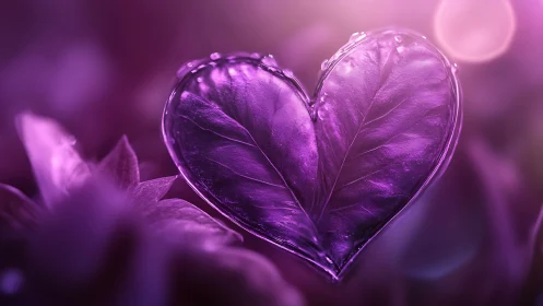 Crystalline Heart Blooms: Translucent Love Suspended in Amethyst.
