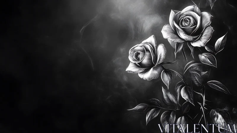 Elegant Black and White Roses Bloom with Timeless Grace.
