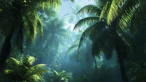 Tropical Canopy: Atmospheric Jungle Rendered in Volumetric Light.