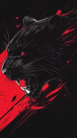 Crimson Phantom: Black Feline Unleashes Vermillion Fury