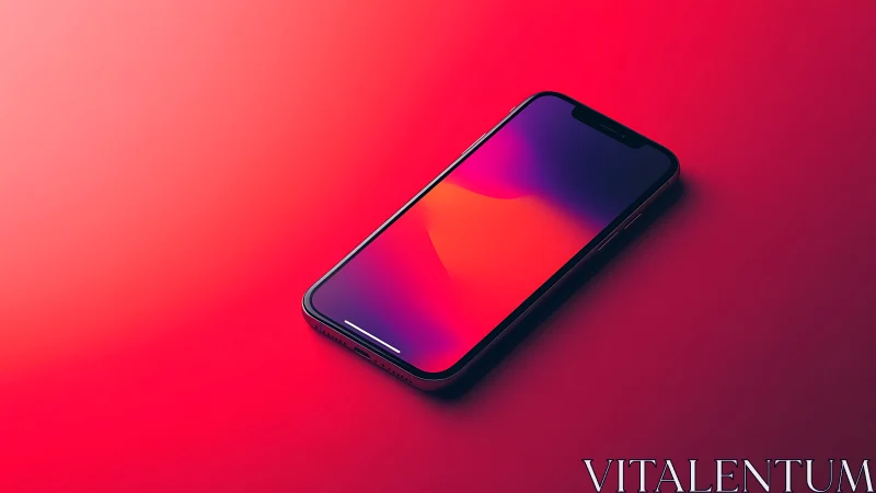 Sleek smartphone glowing with vibrant gradient display