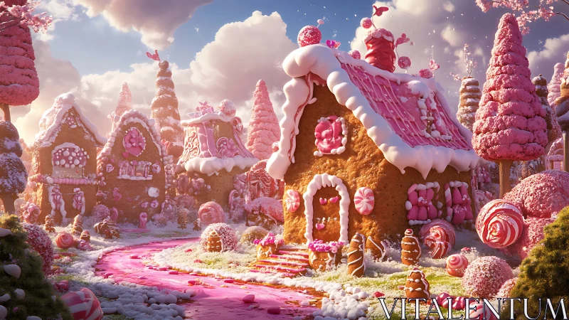 Candy Kingdom Architecture: Whimsical 3D Confectionery Landscape.