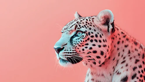 Meet the Stunning Leopard with Striking Cyan and Rose Tones