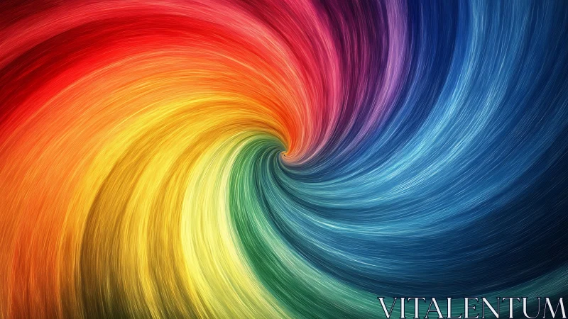 Spiraling rainbow vortex brushes light into swirling motion.