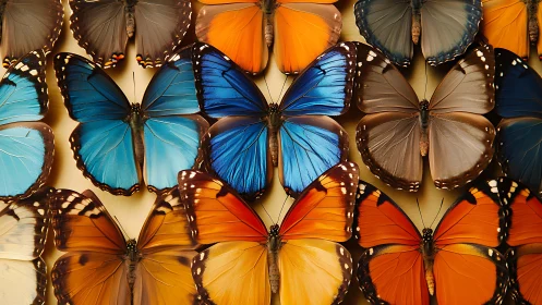 Vibrant butterfly collection glows in rich blues and ambers