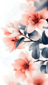 Coral Blossoms Dance Across Translucent Petals and Shadow