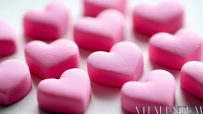 Pink Heart Candies in Soft Focus Arrangement.