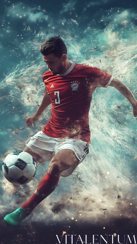 Storm-forged striker slices through swirling cosmic dust