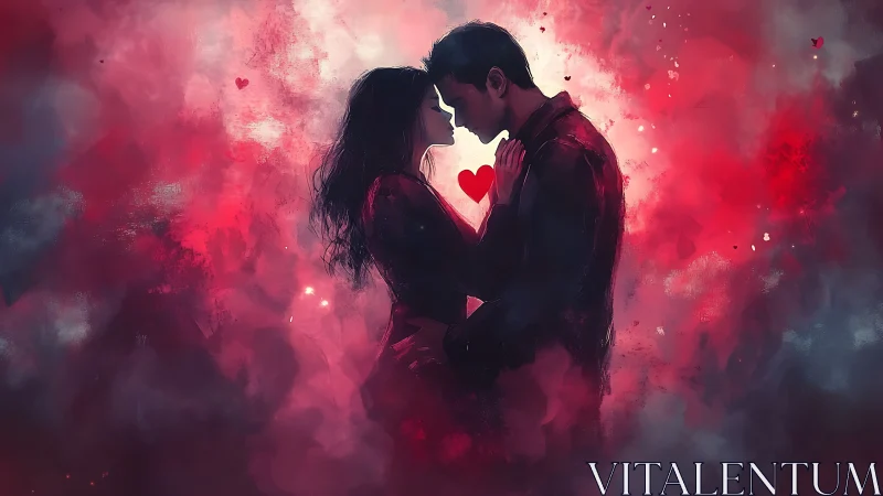 Luminous Romance: Digital Painting of Intimacy in Painterly Atmosphere.