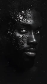 Shimmering shadows frame a quiet, thoughtful portrait.