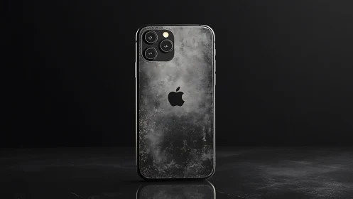 Striking metal smartphone stands boldly in a sleek dark studio