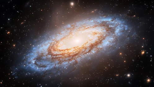 Star-swirled spiral galaxy ignites a luminous cosmic whirlpool.