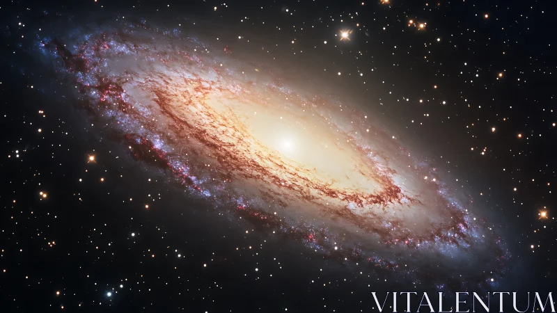 Starlit spiral galaxy glows softly in a quiet cosmic sea