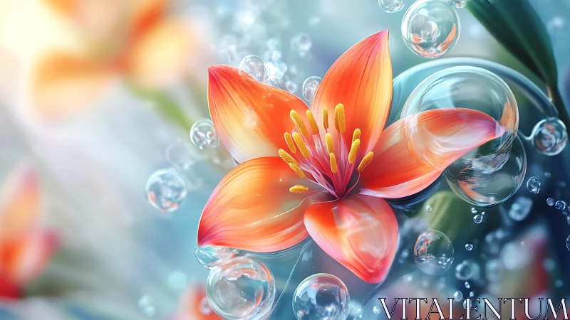 Hybrid bloom rendered with transparent bubble matrix overlay.