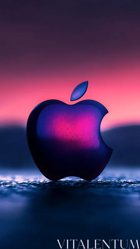 Apple's Glowing Heart: A Digital Embrace of Light.