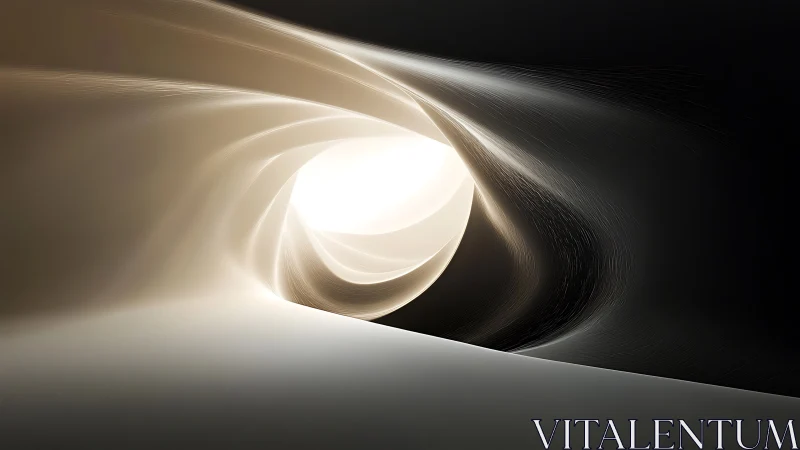 Curved light tunnel structure frames central illuminated opening