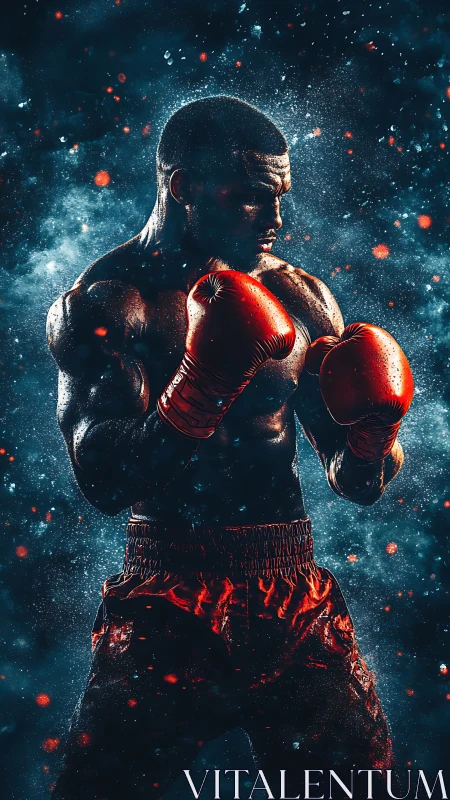 Powerful Boxer's Glorious Moment in Sparkling Light