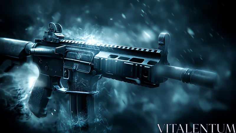 Tactical AR-15 platform rifle with advanced optical systems and mounted suppressor