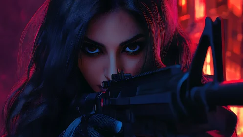 Midnight sharpshooter paints neon vengeance across silence