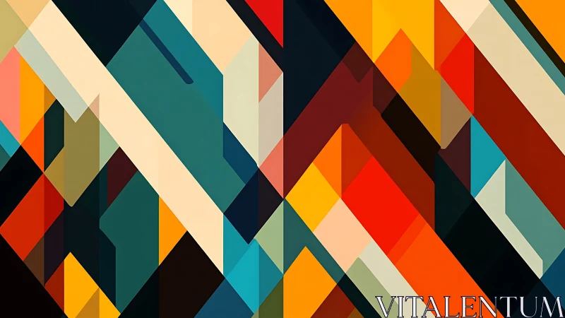 Geometric diagonal abstraction in multicolored angular planes.