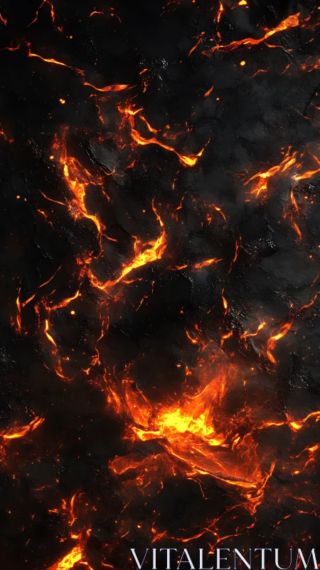 Molten Fissures: Dynamic Fire and Ash Composition.