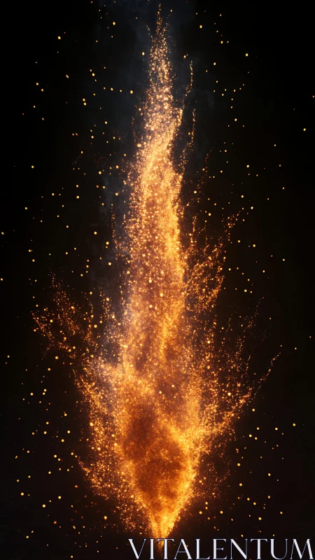 Golden Particles Dance in Darkness.