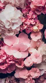 Layered Petals Burst: Cascade of Rose and Hydrangea Blooms