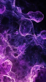 Glowing purple nebula clouds swirling in deep space.