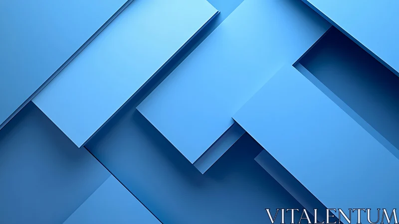 Blue geometric panels form layered minimal abstract background.