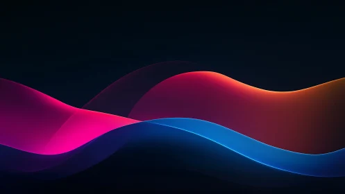 Gradient waveforms in luminous abstract ribbon composition.