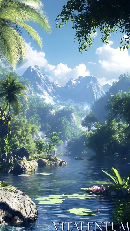 Mountain mist serenades a secret jungle river morning