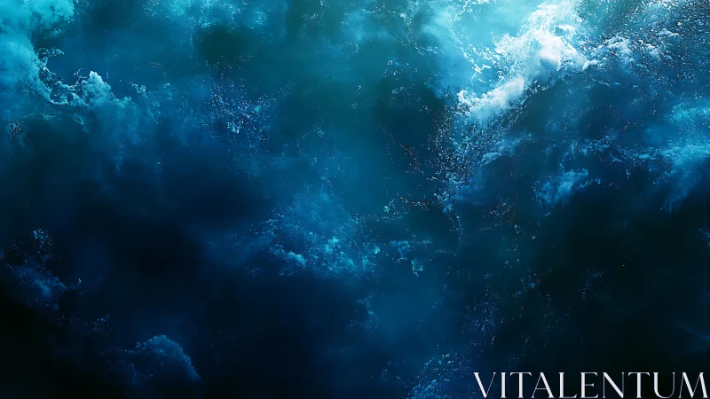 Abyssal ocean currents churn through luminous blue depths.