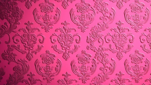 Baroque flourishes pirouette across glossy pink walls