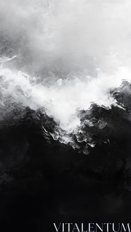 Storm of Light and Shadow in Monochrome Abstraction.