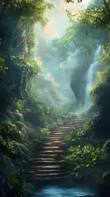 Emerald Canyon Whispers: Where Waterfalls Meet Enchanted Pathways