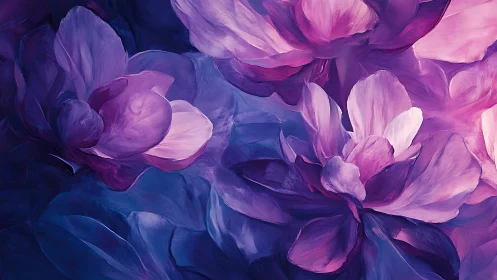Ethereal Floral Bloom: Purple and Pink Digital Petals.