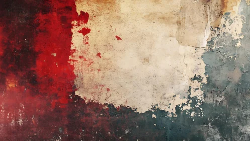 Weathered wall with peeling paint in abstract grunge style.