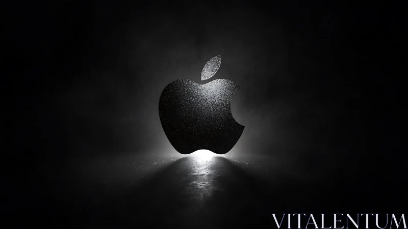 Apple Logo Rendered in Luminous Particle Form.