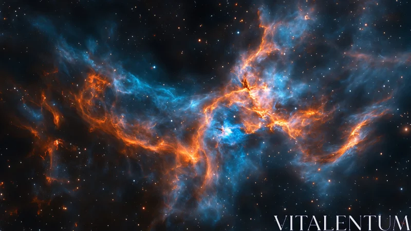 Bicolor emission nebula filaments with ionized gas plumes in space