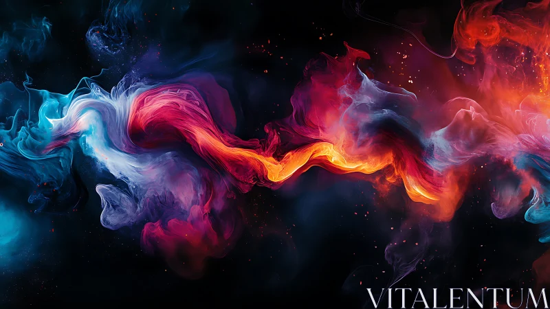 Cosmic ribbons of neon color swirl across deep space.