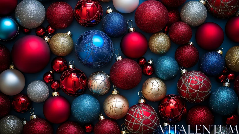 Cozy Christmas ornaments glowing in rich festive colors.
