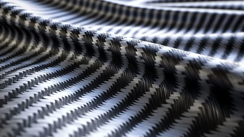 Carbon fiber waves ripple like engineered monochrome dunes