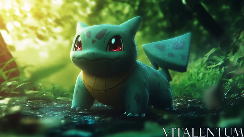 Forest companion strolling through soft morning light.