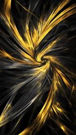 Radiant golden fractal vortex forms dynamic luminous spiral