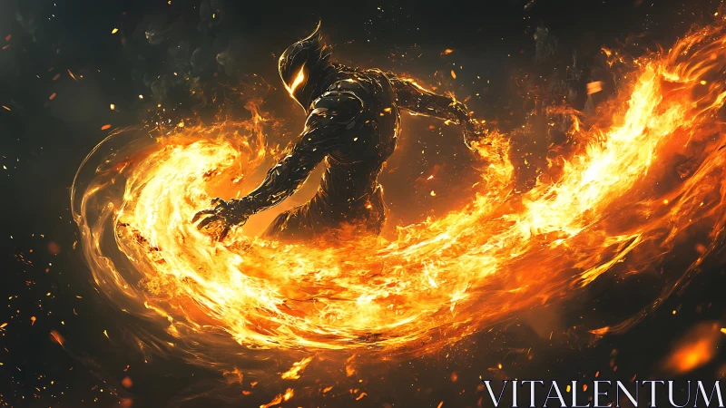 Thermal vortex combatant manipulating arc-shaped plasma stream.