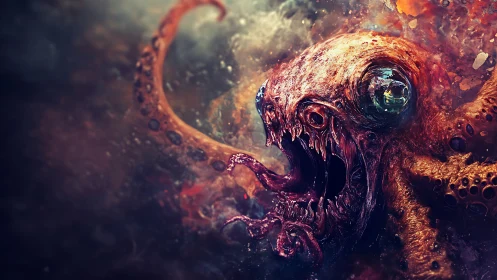 Abyssal scream of the cosmic cephalopod nightmare king.