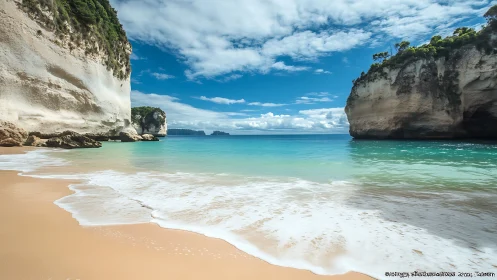 Secluded Coastal Cove with Limestone Cliffs and Turquoise Waters