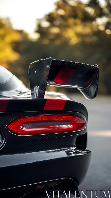Carbon aero tail section of track-focused performance coupe.