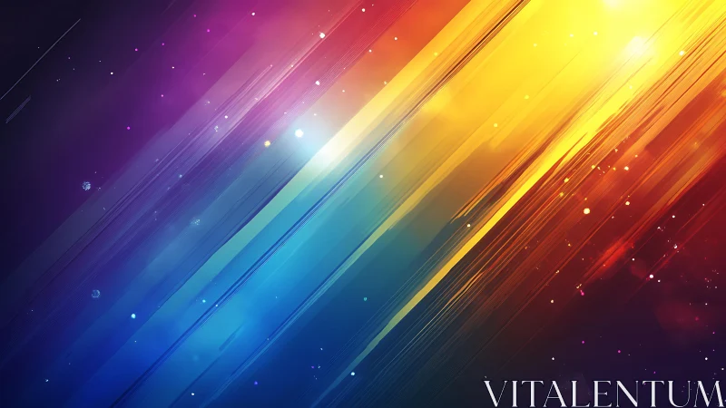 Vibrant Diagonal Light Streaks in Abstract Digital Art Style.